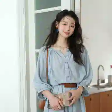 谜秀 显瘦 气质 温柔 舒适长袖连衣裙 女款