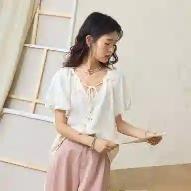 谜秀 潮流舒适简约短袖衬衫 女款