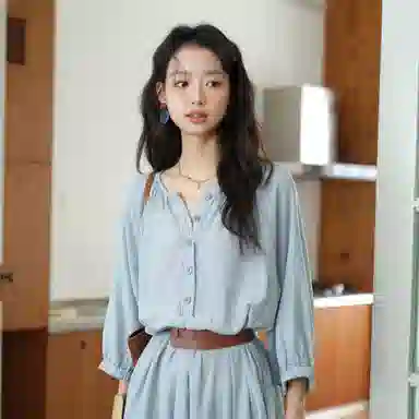 谜秀 显瘦 气质 温柔 舒适长袖连衣裙 女款