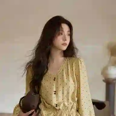 谜秀 黄色波点亚麻衬衫 女款