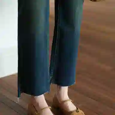 谜秀 复古九分烟管裤牛仔裤 女款