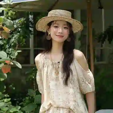 谜秀 波西米亚印花挖肩短裤休闲套装 女款