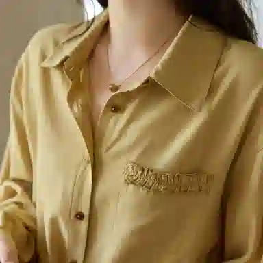 谜秀 黄色法式抽绳衬衫 女款