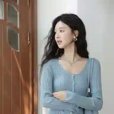 谜秀 法式复古羊毛坑条针织衫 女款