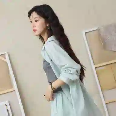 谜秀 薄荷绿亚麻三件套清爽感衬衫套装 女款