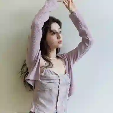 谜秀 时尚格子简约舒适吊带 女款 紫色