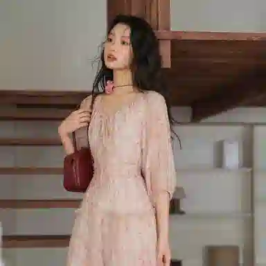 谜秀 显瘦 时尚 温柔 有气质 清新长袖连衣裙 女款