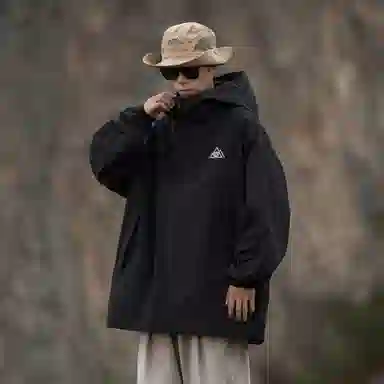 雅鹿  山系系列户外出行徒步登山旅行纯色简约时尚拉链连帽长袖滑雪  防风透气耐磨保暖防水冲锋衣 男女同款