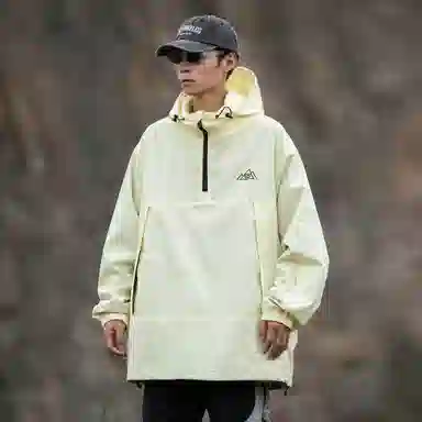 雅鹿  山系系列户外出行徒步登山旅行纯色简约时尚拉链连帽长袖滑雪  防风透气耐磨保暖防水冲锋衣 男女同款