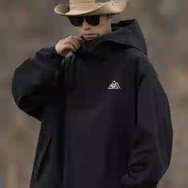 雅鹿  山系系列户外出行徒步登山旅行纯色简约时尚拉链连帽长袖滑雪  防风透气耐磨保暖防水冲锋衣 男女同款