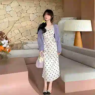 缪斯的诱惑 法式立体花朵长款短袖连衣裙 女款