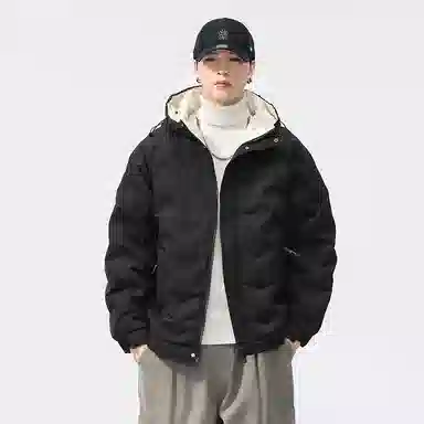 么宁 秋冬季长袖保暖棉衣褶皱感纯色连帽防寒休闲外套简约百搭舒适面包服潮流时尚棉服 男女同款