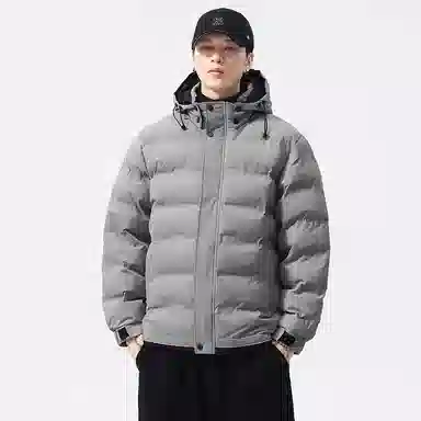 么宁 秋冬季长袖保暖棉衣纯色连帽防寒休闲外套简约百搭舒适面包服潮流时尚棉服 男女同款