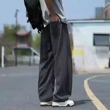 Menin Summer Lightweight Cool Loose Straight Denim Pants