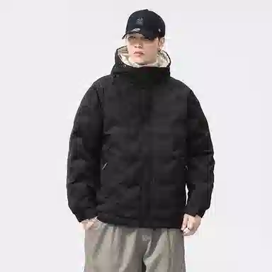 么宁 秋冬季长袖保暖棉衣褶皱感纯色连帽防寒休闲外套简约百搭舒适面包服潮流时尚棉服 男女同款