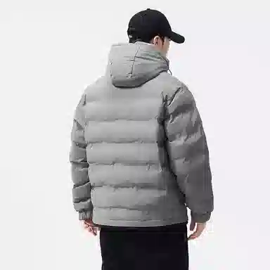 么宁 秋冬季长袖保暖棉衣纯色连帽防寒休闲外套简约百搭舒适面包服潮流时尚棉服 男女同款