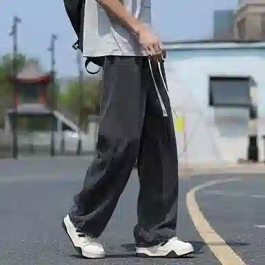 Menin Summer Lightweight Cool Loose Straight Denim Pants