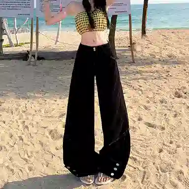 如续 美式复古设计感宽松牛仔裤 女款