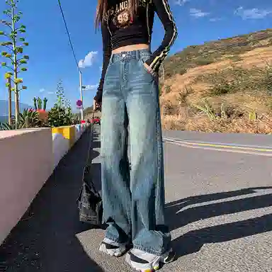 如续 时尚百搭气质优雅清新牛仔裤 女款