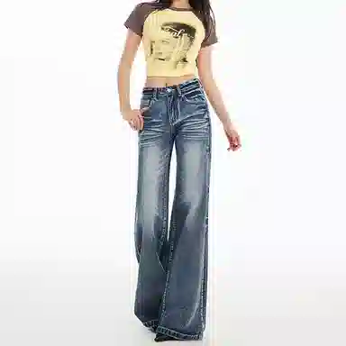 如续 简约百搭舒适时尚牛仔裤 女款