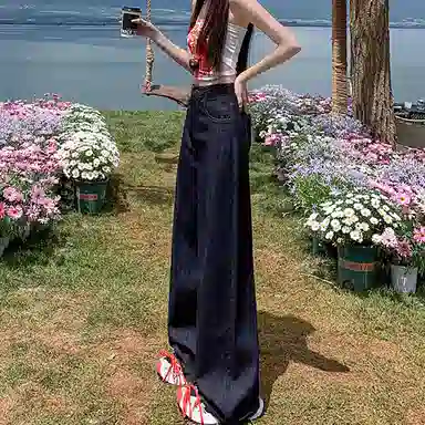 如续 宽松高腰薄款舒适牛仔裤 女款