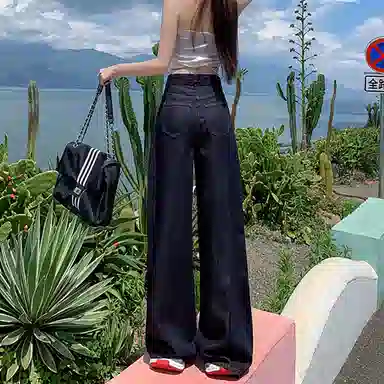 如续 宽松高腰薄款舒适牛仔裤 女款