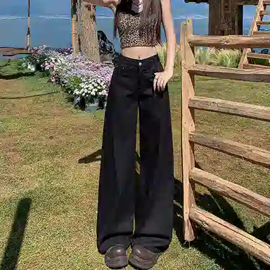 如续 宽松高腰薄款舒适牛仔裤 女款