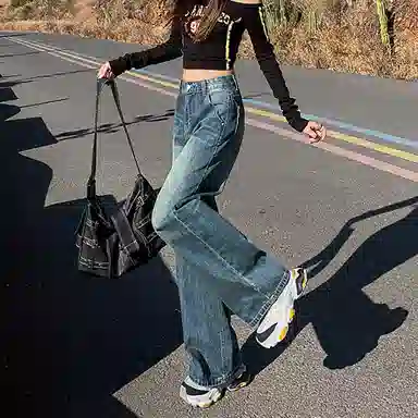 如续 时尚百搭气质优雅清新牛仔裤 女款