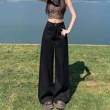 如续 宽松高腰薄款舒适牛仔裤 女款