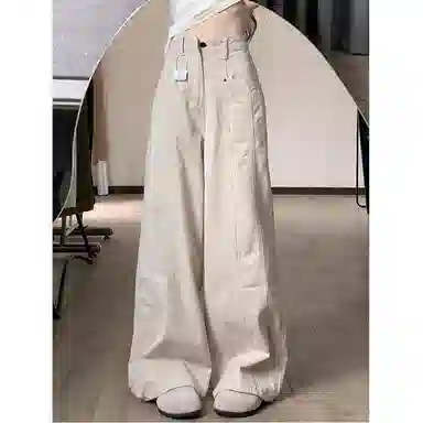 如续 慵懒松弛感高腰直筒牛仔裤 女款