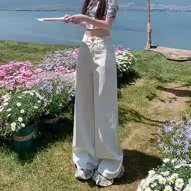 如续 宽松高腰薄款舒适牛仔裤 女款