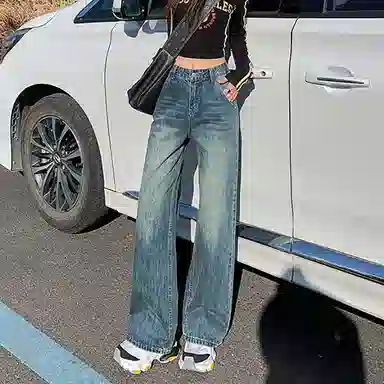 如续 时尚百搭气质优雅清新牛仔裤 女款