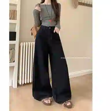 如续 高腰宽松百搭时尚牛仔裤 女款