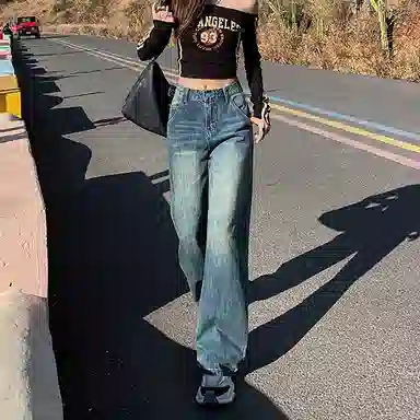 如续 时尚百搭气质优雅清新牛仔裤 女款