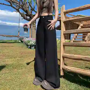 如续 宽松高腰薄款舒适牛仔裤 女款