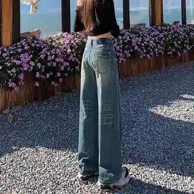 如续 时尚百搭气质优雅清新牛仔裤 女款