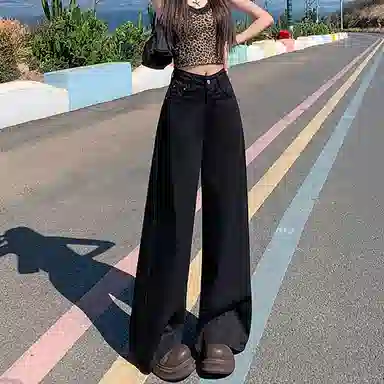 如续 宽松高腰薄款舒适牛仔裤 女款