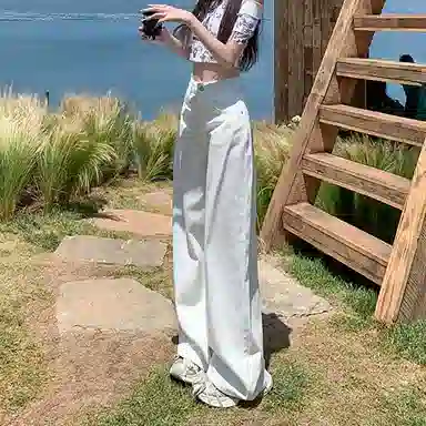 如续 宽松高腰薄款舒适牛仔裤 女款