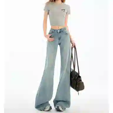 如续 清新优雅百搭时尚舒适牛仔裤 女款