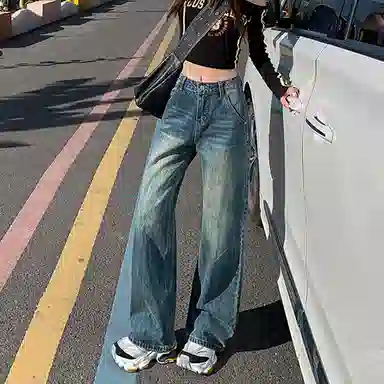 如续 时尚百搭气质优雅清新牛仔裤 女款