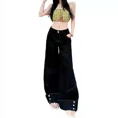 如续 美式复古设计感宽松牛仔裤 女款