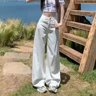 如续 宽松高腰薄款舒适牛仔裤 女款