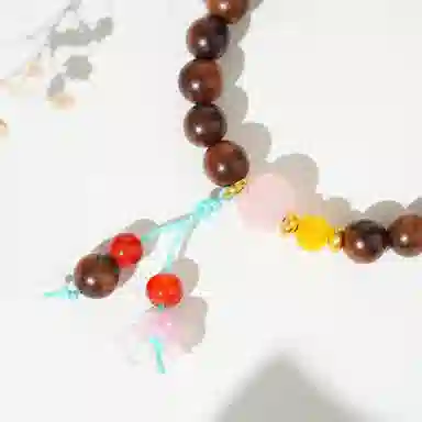 【天台山官方已祝福加持】 天台山 瑞彩吉祥如意福气满满好运转运珠 花梨木 手串 男女同款情侣款