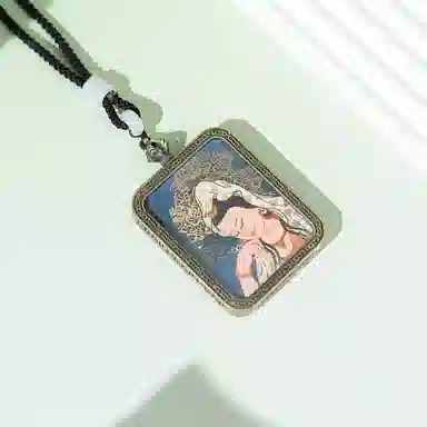 天台山 【天台山官方已祝福加持】天台山四臂观音唐卡观音菩萨唐卡招财转运诸事顺遂好运复古小众 合金 吊坠 男女同款情侣款