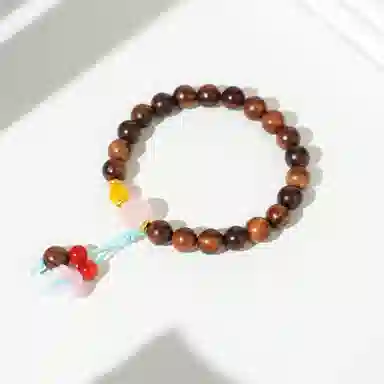 【天台山官方已祝福加持】 天台山 瑞彩吉祥如意福气满满好运转运珠 花梨木 手串 男女同款情侣款