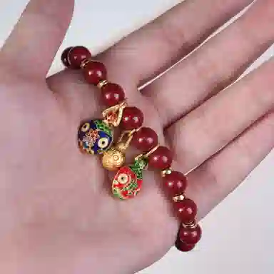 天台山 官方祝福加持夺宝聚财祥佑福兽转财运再造辰砂 朱砂 手串 男女同款情侣款