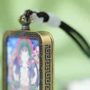 天台山 【天台山官方已祝福加持】天台山四臂观音唐卡观音菩萨唐卡招财转运诸事顺遂好运复古小众 合金 吊坠 男女同款情侣款