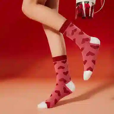 宜而爽 百搭时尚蛇年喜庆鸿运本命年双针双路抗菌弹性袜口不掉跟防臭防滑中筒袜 女款 组合礼袋装