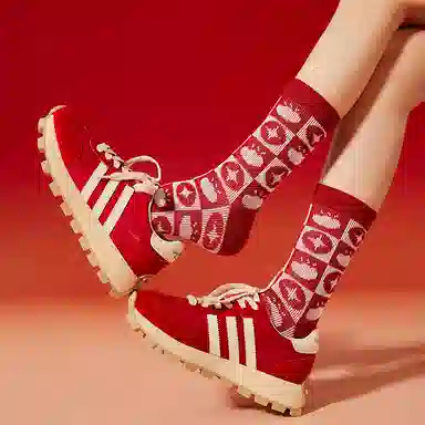 宜而爽 百搭时尚蛇年喜庆鸿运本命年双针双路抗菌弹性袜口不掉跟防臭防滑中筒袜 女款 组合礼袋装