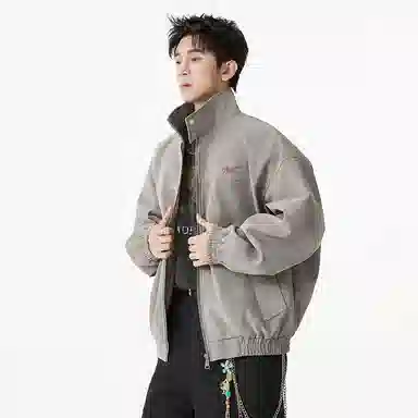 MEIPIN TANG Retro Logo Leather Jacket